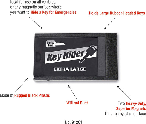 Lucky Line Extra Large Magnetic Key Hider Case for Large Keys (91201)