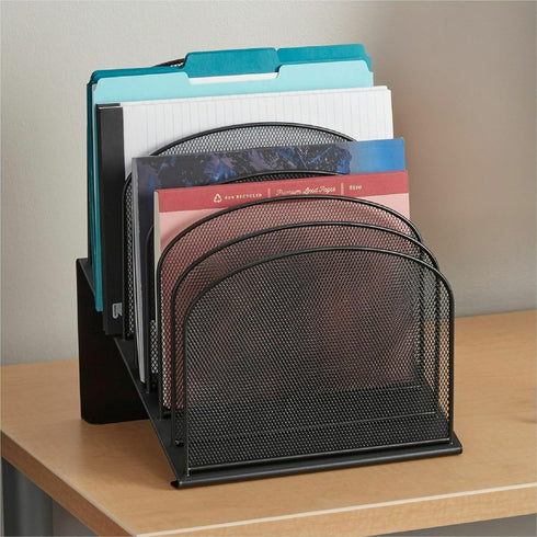 Safco Onyx 8-Tiered Vertical Desk Organizer, Steel Mesh Construction, Black for Home, Office, Classroom & More