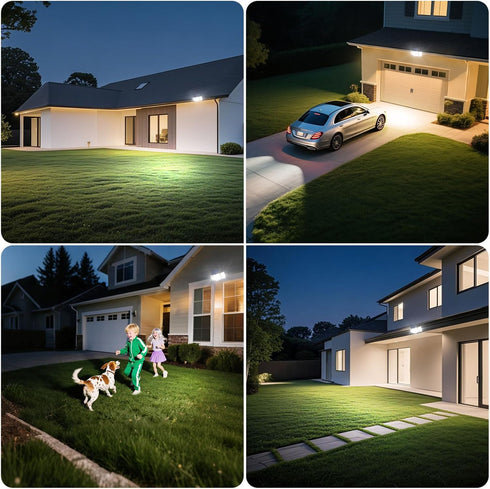 3000LM 238 1 Pack 3-Head 6500K IP65 3 JJX Solar Outdoor Lights LED, Motion Sensor Outdoor Lights, Waterproof Lighting
