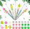 Beadthoven 12pcs DIY Beadable Pens with Hawaiian Flower Plastic Beads and Assorted Tropical Summer Beads for Office
