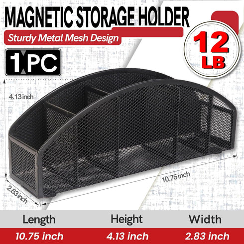 BEILITEMAG 5 10inch Magnetic Dry Erase Marker Holder for Whiteboard, Slots Metal Pen Holder with Strong Magnets, Large