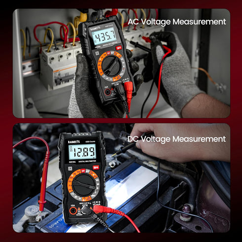 KAIWEETS Digital Multimeter, 4000 Counts Voltage Tester for Accurate Ohm Volt Amp Readings, DC/AC Voltmeter
