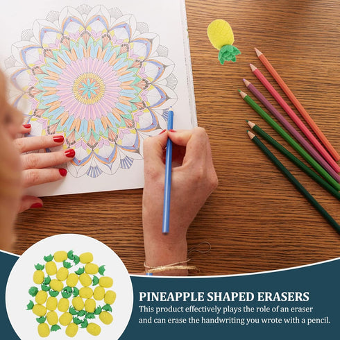 NUOBESTY 30Pcs Mini Pineapple Erasers, Cute Pencil Erasers in Pineapple Shape for Kids Party Bag Favors, Classroom