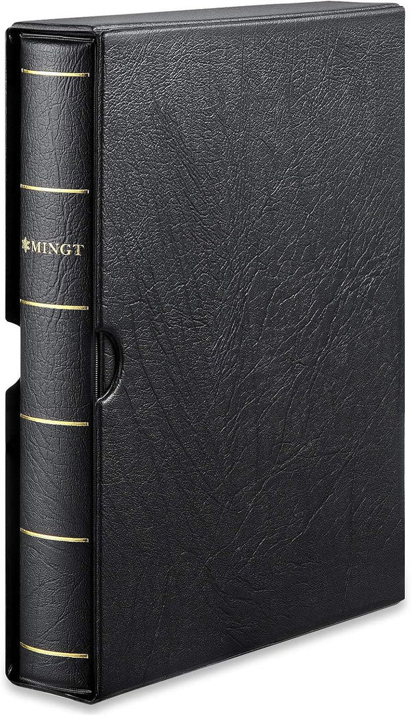 MUDOR 4 Ring Classic Stamp Binder, Empty Binder Albums for Stamps, Documents, Coins, Classic Binder, Black