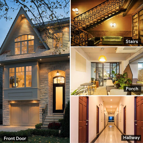 Bulb, 8.5W (60 E26 Bulb Closet, 3000K 2 Pack Energetic Motion Sensor Light Watt Equivalent) Motion Activated Dusk