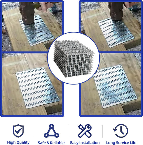 20 Pack 6x4 inch Pronged Truss Plates with 8mm Nail Teeth, Galvanized Steel Flat Mending Plates for Timber Roofing