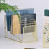 Simmer Stone Incline File Sorter, 7 Slot Magazine Holder for Letter, Document, Folder, Metal Desktop Organizer, Gold