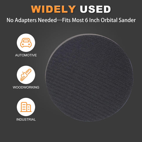 6-Inch 5 Pack No-Hole Interface Pad: Hook & Loop Foam Sanding Discs Backing Pads Replacement for Random Orbital