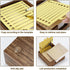 Buqoo Wood Sticky Note Holder with Metal Stencil, 2 Sticky Notes 3"x3", Organizer for To Do Lists