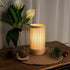 Dimmable Cozy LUSHARBOR Bamboo Table Lamp, Small Boho Rattan Lamp Decorative with Light, Woven Bedside Lamp
