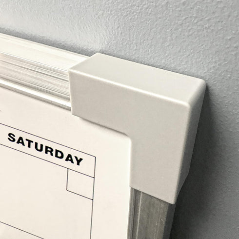 Flipside Framed Calendar Dry Erase Board, 24 x 18, White Surface with Silver Aluminum Frame