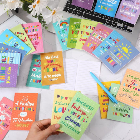 Sabary 100 Pcs Back to School Gifts, Inspirational Notepads, Mini Motivational Pocket Notebooks, Colorful Style