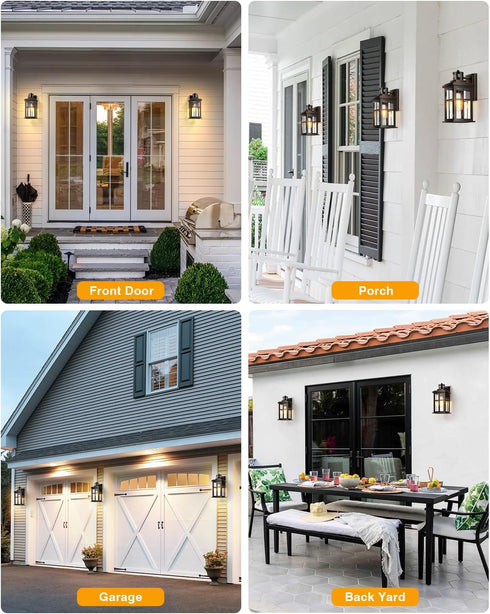 Distance-Adjustable Motion Sensor Outdoor Lights, Oil Rubbed Bronze Wall Mounting Porch Light, Waterproof Dusk to Dawn
