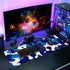 Navy Blue White Mouse Pad, Anime Cool Geometric Japanese Extended Desk Mat 80X30 cm for Gaming Laptop