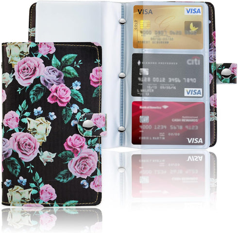 lizimandu Business Card Holder Book, PU Leather Organization Binder for Men & Women, Up to 96 Cards Capacity