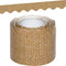 Teacher Created Resources Burlap Scalloped Rolled Border Trim, 50 ft for Decorating