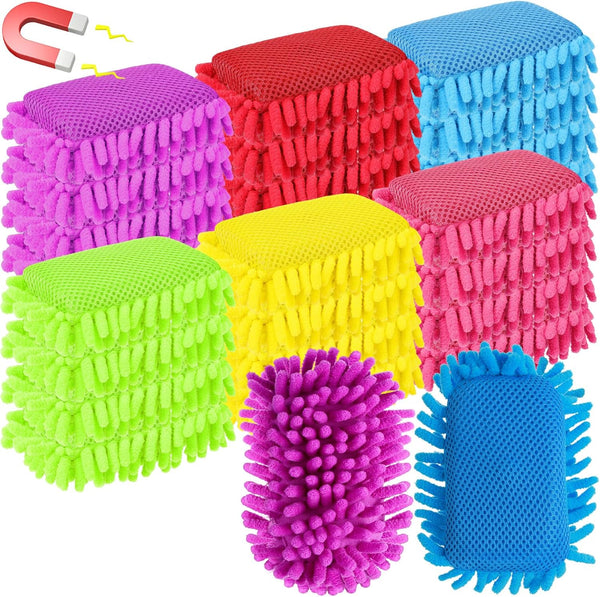 Sherr 24 Pcs Magnetic Whiteboard Eraser, Microfiber Washable Erasers for Classroom, Home, Office, Rainbow Colors