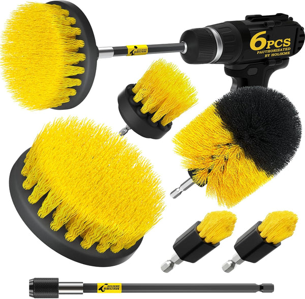 Holikme 6Pack Drill Brush Power Scrubber Cleaning Brush Extended Long Attachment Set