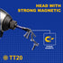 2 In. Security T20 Impact Magnetic Screwdriver Bit Set, 51 Pieces #20 Torx Head Power Bit Set with Impact Bit Holder