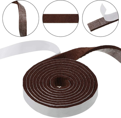 Zonon 4 Rolls 1/2 x 240 Inch Felt Strips with Adhesive Backing, Heavy Duty Polyester for Protecting Furniture and DIY