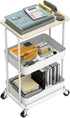 Simple Houseware 2-Tier Rolling Utility Cart with Top Board, Maple