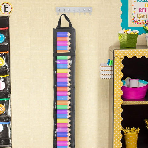 Godery Border Storage Pocket Chart, Classroom Pocket Charts for Organizing and Displaying Decorations (Black)