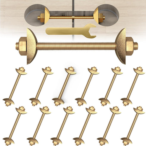 12Pcs Countertop Connector Bolts, M8x100mm Joint Fasteners for Furniture, Drawbolt/Butcher Block Connector Kit