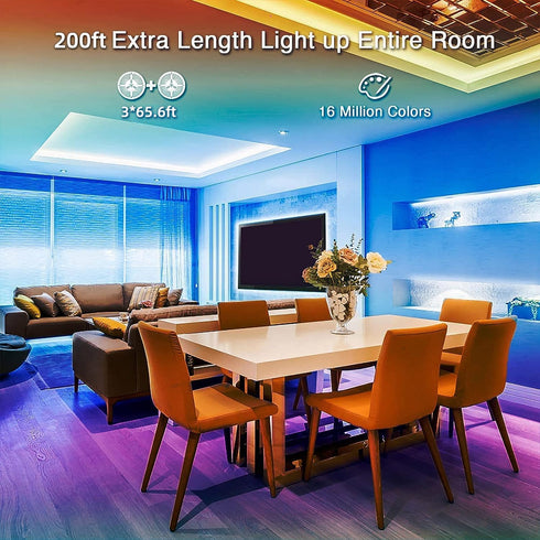 200ft, hyrion LED Strip Lights Music Sync LED Lights Strip for Bedroom, RGB Color Changing Bluetooth LED Lights