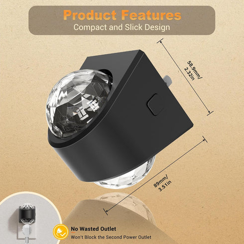 Wall,2 Pack 9 JandCase Night Lights Plug into Star Projector RGB Night Light with Color Change, Automatic Galaxy