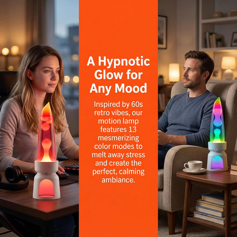 MLATAOOYG 13 Candle-Shaped Liquid Motion Lamp - Retro Mood Light with Mesmerizing Wax Flow, Color-Changing Night Light