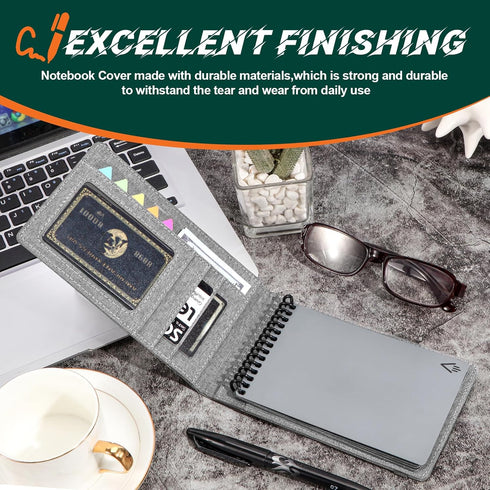 Notebook Cover for Rocketbook Mini Size, Compatible with Field Notes, Waterproof Fabric