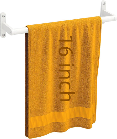 White Towel Bar 16 Inch, KLJKPA Heavy Duty Towel Bar for Bathroom Wall Hanging Bath Towels