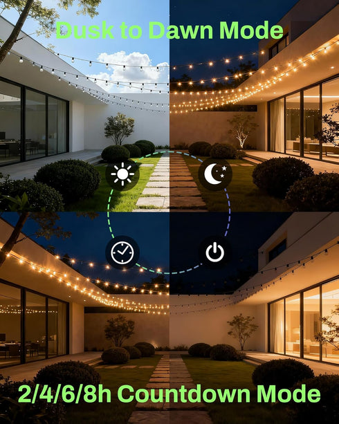 3 15A 1/2HP, 100 BN-LINK Outdoor Light Timer, Waterproof Plug-in Dusk-to-Dawn Controller with Grounded Outlets