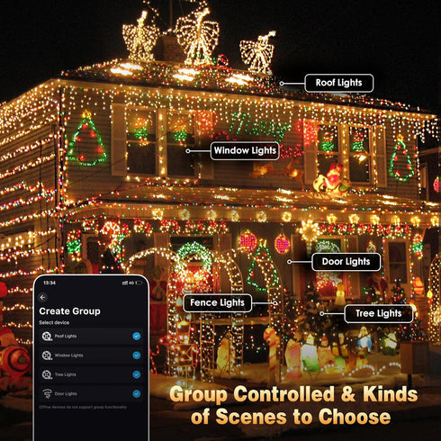 66 200 YIQU Smart Color Changing Halloween Lights, FT LED RGB Christmas String Lights with Remote App Control & Timer