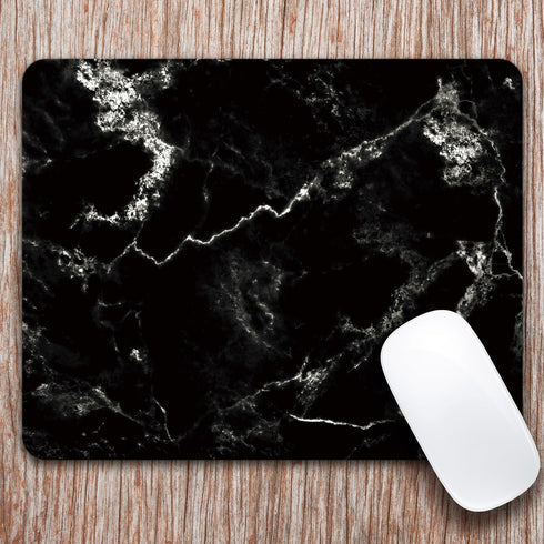 Audimi Mouse Pad, Medium Anti-Slip Base Mouse Mat for PC Office Working Gaming, Black Marble