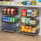 MJIMKE 3-Tier Rolling Cart with Wheels - Stackable Wire Baskets for Pantry Organization