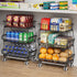 MJIMKE 3-Tier Rolling Cart with Wheels - Stackable Wire Baskets for Pantry Organization