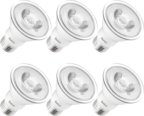 Sunco Lighting 6 Pack PAR20 LED Bulbs 50W Equivalent 7W Dimmable, 5000K Daylight, E26 Medium Base