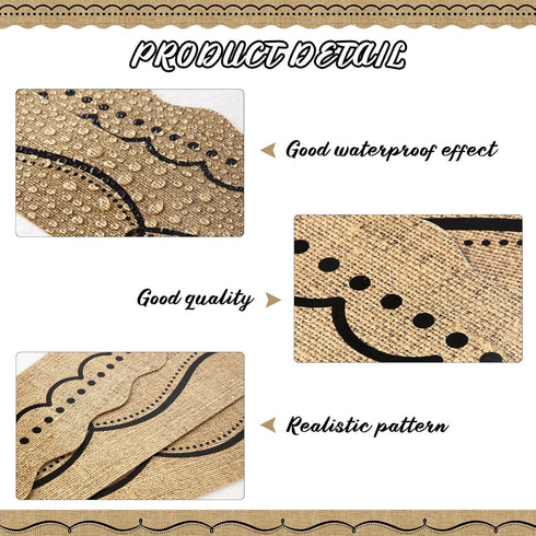 Burlap Bulletin Board Borders, Classroom Trim Burlap Straight Borders for Back to School Decoration