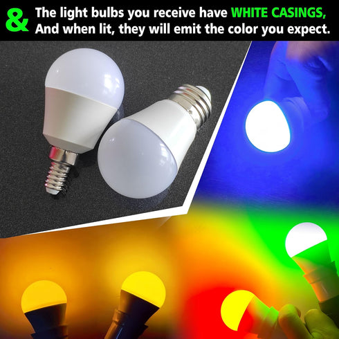 E26 Bulbs 625nm 25w-40w 3W Bulb 300LM Non-Dimmable, 4 Pack Red Light for Sleep Christmas, Blue Light Blocking