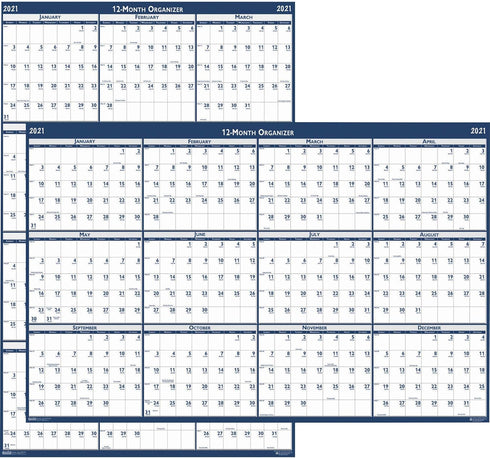 House of Doolittle 2021 Laminated Wall Calendar - Reversible, Horizontal/Vertical, 24 x 37 Inches, January - December