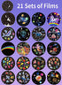 21 Sets 3-14 360 Dimmable, of Films, Projector Night Light for Kids Bedroom, Ceiling, Baby Night Lights Projector, Star