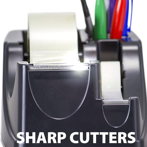 Officemate Recycled Heavy Duty Tape Dispenser, 2-in-1, Black, 1" and 3" Cores
