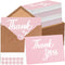 600 Pcs Pink Thank You Cards Bulk with Kraft Envelopes and Stickers
