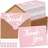 600 Pcs Pink Thank You Cards Bulk with Kraft Envelopes and Stickers