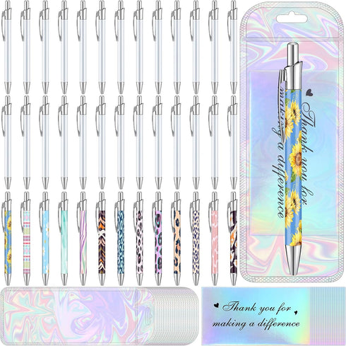 Yexiya 120 Pcs Sublimation Pen Kit with Resealable Pouch Bag and Holographic Thank You Card for School Stationery Supply