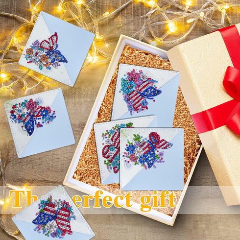 LINGFANG 6 Pcs Diamond Painting Bookmark, DIY Corner Book Makers for Adults, Small Diamond Art Kits for Kids Girls