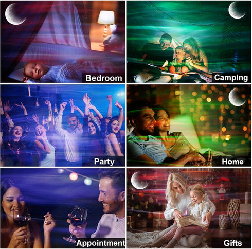 Aurora Star Light Projector with Moon, Galaxy Lights Projector with Remote Control, Night Sky Light Projector Built