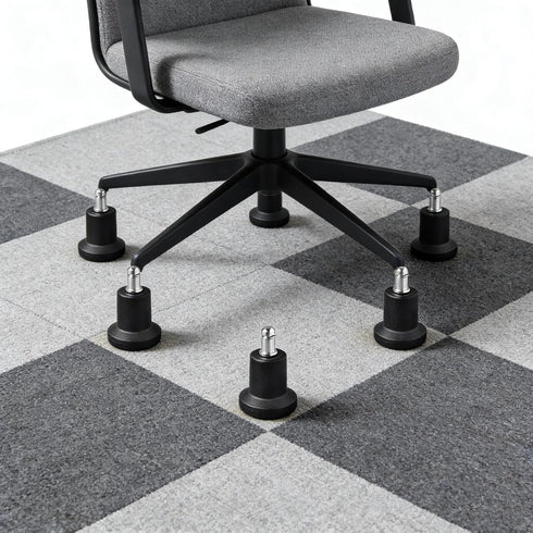 Huanyuedouer 5PCS 2.5" High Profile Bell Glides Replacement Office Desk Chair or Stool Swivel Caster Wheels to Fixed