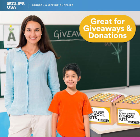 Set Set #2 (12) E-CLIPS USA Back to School Supplies Kit for Kids School Supplies school Supply Kit Colored Pencils